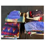 Collection of VTG Assorted Patterned Blankets and Fabric Pieces/Textiles