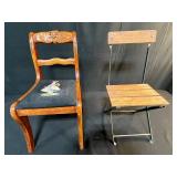 Set of 2 Vintage Wooden Children