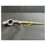 Decorative Elephant Motif Silver Plated Candle Holder and Ornate Pipe Set