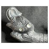 Decorative Elephant Motif Silver Plated Candle Holder and Ornate Pipe Set