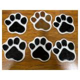 Set of 8 Glass Coasters with Paw Print and Insect Designs