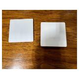 Set of 8 Glass Coasters with Paw Print and Insect Designs