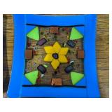 Set of Fused Glass Art Plates with Colorful Patterns