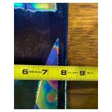 Set of Fused Glass Art Plates with Colorful Patterns