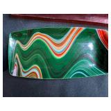 Set of Modern Art Glass Serving Trays with Abstract Designs Signed by Artist