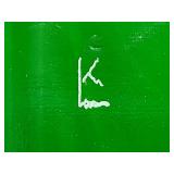 Set of Modern Art Glass Serving Trays with Abstract Designs Signed by Artist