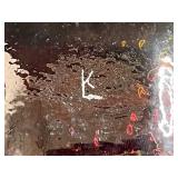 Set of Modern Art Glass Serving Trays with Abstract Designs Signed by Artist