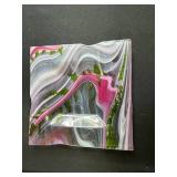 Set of Modern Art Glass Serving Trays with Abstract Designs Signed by Artist