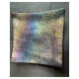 Set of Modern Art Glass Serving Trays with Abstract Designs Signed by Artist