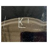 Set of Modern Art Glass Serving Trays with Abstract Designs Signed by Artist