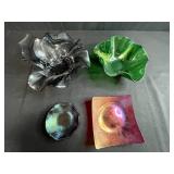 Collection of Iridescent Art Glass Dishes and Bowls