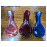 Set of Art Glass Items Including Coasters, Spoon Rests, and Ruffled Bowls