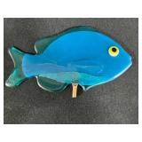 Collection of Studio Art Glass Bowls, Fish Figure, and Agate Hanging Piece