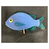 Collection of Studio Art Glass Bowls, Fish Figure, and Agate Hanging Piece