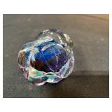 Collection with Vintage Globe, Signed Glass Sculpture, and Ship Bookend