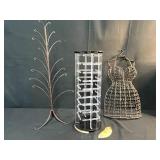 Set of 3 Jewelry Display Stands including Dress Form, Tree Stand, and Rotating Rack