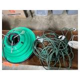 Holiday Lighted Tree Stand with Extension Cords and Illuminated Winter Scene Plate