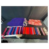Set of 4 Colorful Throw Blankets and Rugs