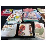 Collection of Vintage State Souvenir Tea Towels and Linens