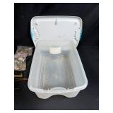 Mixed Lot of Wood Threading Kit, Taps, Hardware, Cloth, and Storage Bin