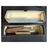 Mixed Lot of Wood Threading Kit, Taps, Hardware, Cloth, and Storage Bin