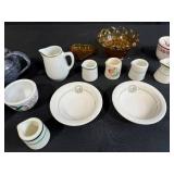 Assorted Vintage and Antique China Cups, Creamers, Bowls, and Teapot