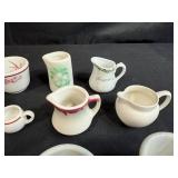 Assorted Vintage and Antique China Cups, Creamers, Bowls, and Teapot
