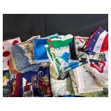 Collection of Vintage and Decorative Handkerchiefs and Scarves