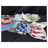 Collection of Vintage and Decorative Handkerchiefs and Scarves