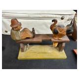 Vintage Mixed Lot: Tartan Case, Bahamas Airways Bag, Wood Tray, Tools and Collectibles