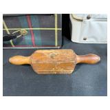 Vintage Mixed Lot: Tartan Case, Bahamas Airways Bag, Wood Tray, Tools and Collectibles