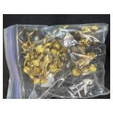 Collection of Vintage Wooden Advertising Boxes, Glass Hand Figurines, and Decorative Miniatures