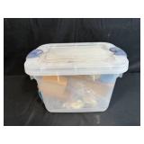 Collection of Vintage Wooden Advertising Boxes, Glass Hand Figurines, and Decorative Miniatures