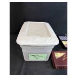 Collection of Dominoes, Checkers, and Classic Board Game Sets in Storage Box