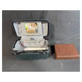 Samsonite Green Train Case with Mirror and Ralph Lauren Safari Box