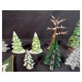 Assorted Holiday Tree and Forest Decor Figurines with Candle Holders