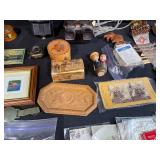 Vintage and Antique Collectibles Lot with Stereoscope Viewers, Ephemera, and Trinkets