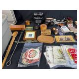 Vintage and Antique Collectibles Lot with Stereoscope Viewers, Ephemera, and Trinkets