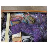 Vintage Samsonite Suitcase Filled with Assorted Yarn and Thread