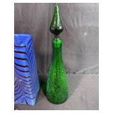 Eclectic Decor and Collectibles Lot with Glass Vases, Brass Weights, Oil Can, and Figurines