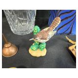 Eclectic Decor and Collectibles Lot with Glass Vases, Brass Weights, Oil Can, and Figurines