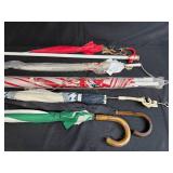 Collection of 5 Vintage and Novelty Umbrellas with Assorted Handles