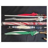 Collection of 5 Vintage and Novelty Umbrellas with Assorted Handles