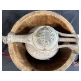 Antique Arctic 9 Ice Cream Maker, Cast Iron Plant Stand, and Wire Bundle