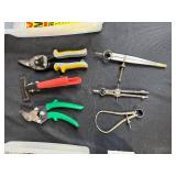 Drafting Tools and Hand Tools Lot with Compasses, Pliers, Templates, and Accessories
