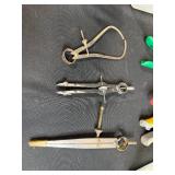 Drafting Tools and Hand Tools Lot with Compasses, Pliers, Templates, and Accessories