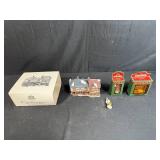 Coca-Cola Town Square Collection Figurines and The Old Curiosity Shop Village Building