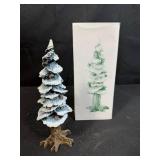 Department 56 Village Pole Pine Tree and Snow Village Building with Boxes