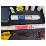 Mixed Art and Craft Supply Lot with Paints, Tools, and Wood Pieces