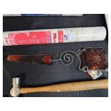 Mixed Art and Craft Supply Lot with Paints, Tools, and Wood Pieces